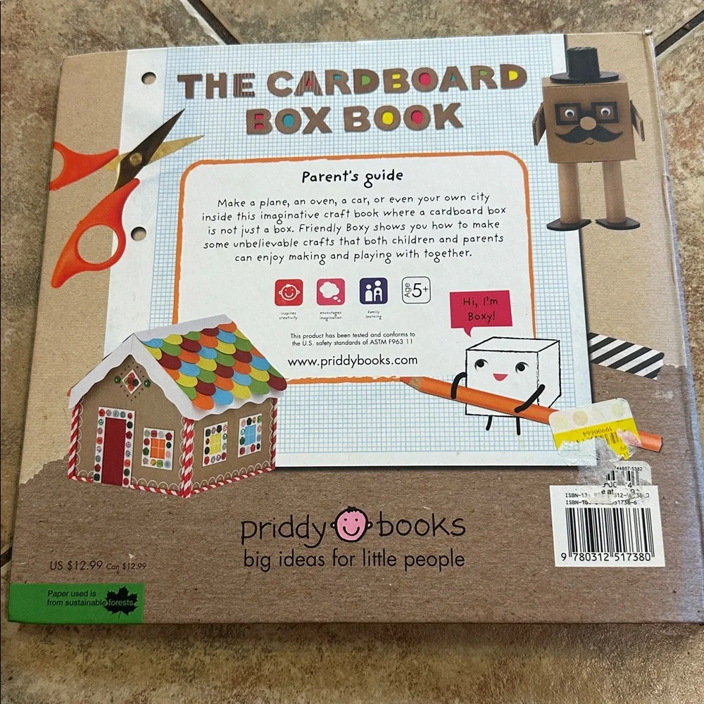 The Cardboard Box Book: Make Robots, Princess Castles, Cities, and More! rare!